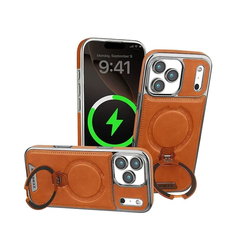 New Rotating Kickstand Leather-Style Phone Case